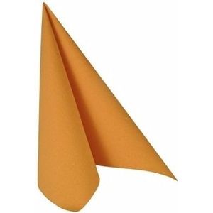 60x Fel Oranje kleuren thema servetten 33 x 33 cm - Papieren wegwerp servetjes - Fel Oranje versieringen/decoraties