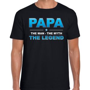 Papa the legend cadeau t-shirt zwart voor heren - Vaderdag / verjaardag - kado shirt / outfit