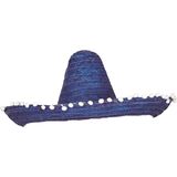 Fiestas Guirca Mexicaanse Sombrero hoed voor heren - carnaval/verkleed accessoires - blauw - dia 50 cm