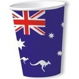 Australie vlag wegwerp bekers 16x stuks - Landen feestartikelen en versiering