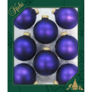 Krebs Kerstballen - 8 stuks - glazen - violet velvet paars - 7 cm