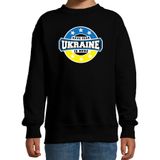 Have fear Ukraine is here sweater met sterren embleem in de kleuren van de Oekraiense vlag - zwart - kids - Oekraine supporter / Oekraiens elftal fan trui / EK / WK / kleding