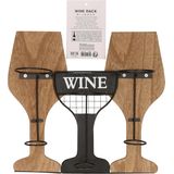 Metalen wijnflessen rek/wijnrek bistrot bar voor 6 flessen 40 x 11 x 36 cm - Wijnfles houder