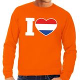 Oranje I love Holland sweater / trui heren - Oranje Koningsdag/ supporter kleding