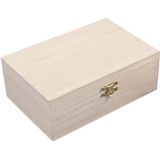 4x Blank houten kistjes 15 cm - DIY - Juwelenkistje/sieradendoosje om zelf te beschilderen