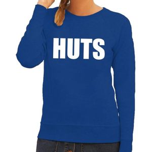 HUTS tekst sweater blauw dames - dames trui HUTS