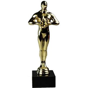2x Luxe award beeldjes 22 cm feestartikelen  - Cadeau prijzen/awards/trofee