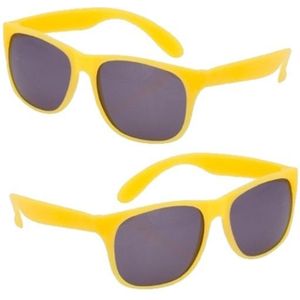 6x stuks voordelige party gele zonnebril - Verkleedbrillen - Voor volwassenen