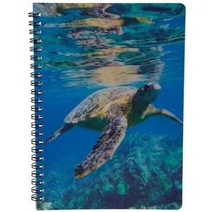 2x stuks schildpadden thema schrift/notitieblok/opschrijfboek 3D 21cm - school schriften boekjes