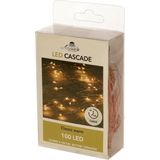 Set van 3x stuks cascade draadverlichting lichtsnoer met 100 lampjes warm wit met 10 lichtdraden - kerstverlichting