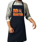 BBQ Master barbeque schort / keukenschort navy blauw voor heren - bbq schorten