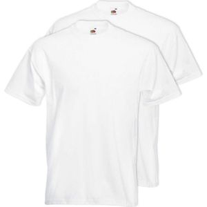 2x Grote maten basic witte t-shirt voor heren - 5XL- voordelige katoenen shirts