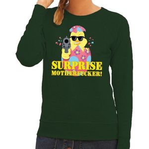 Foute Paas sweater groen surprise motherfucker voor dames - Pasen trui