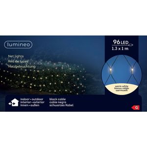 Lumineo Kerstlampjes - warm wit - 96 lampjes - 100 x 130 cm