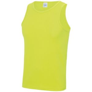 AWDis sport sintlet/tanktop - heren - Fluor geel - mouwloos - Polyester - Sportkleding