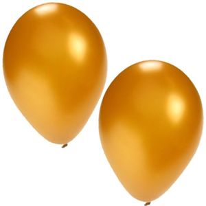 Bellatio Decorations ballonnen - 45 stuks - goud - 27 cm - helium of lucht - verjaardag / versiering