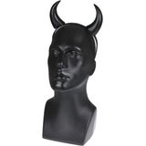 4x stuks halloween duivel hoorntjes diadeem - plastic - zwart