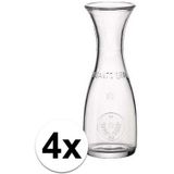 4x Glazen water karaffen 0,25 liter
