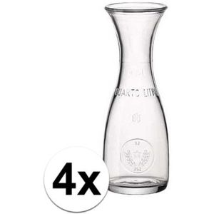 4x Glazen water karaffen 0,25 liter
