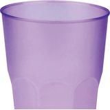 Santex drinkglazen frosted - lila paars - 6x - 420 ml - onbreekbaar kunststof - Cocktailglazen