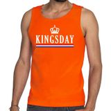 Oranje Kingsday met vlag en kroon tanktop / mouwloos shirt - Singlet voor heren - Koningsdag kleding