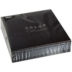 50x Servetten 40 x 40 cm - unikleur zwart halloween - Papieren wegwerp servetjes - Feest versieringen/decoraties