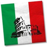 40x Italie landen vlag thema servetten 33 x 33 cm - Papieren wegwerp servetjes - Italiaanse vlag/Colosseum feestartikelen - Landen decoratie