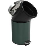MSV Prullenbak/pedaalemmer - 2x - metaal - donkergroen - 3 liter - 17 x 25 cm - Badkamer/toilet