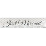 Just Married bruiloft versiering banner 360 cm - Huwelijk feestartikelen en versieringen