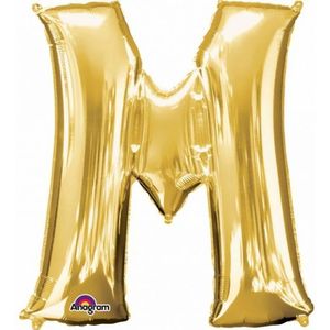 Letter M ballon goud 86 cm