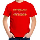 Sinterklaas t-shirt / the man / the myth / the legend rood voor kinderen - Sinterklaaskleding / Sint outfit