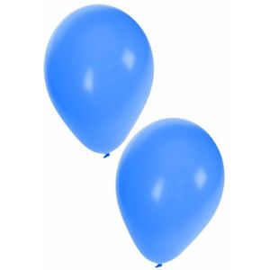 Bellatio Decorations ballonnen - 50 stuks - blauw - 27 cm - helium of lucht - verjaardag / versiering