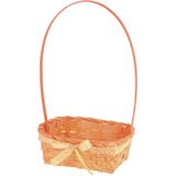 3x stuks Paaseieren mandjes oranje vierkant met hengsel 39 cm - Pasen feestartikelen - Paaseitjes zoeken raapmandje