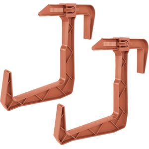 Form Plastic Balkon plantenbak ophang beugels - 2x - voor aan een railing - kunststof - terracotta - balustradehook