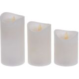 Set van 3 witte led kaarsen met afstandsbediening - LED stompkaarsen