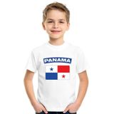 Panama t-shirt met Panamese vlag wit kinderen