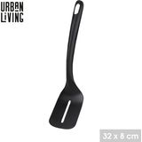 Urban Living Bakspatel - 2x - zwart - kunststof - 30 cm - Keukengerei - eieren/pannenkoeken bakken