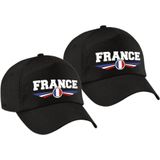 4x stuks frankrijk / France landen pet zwart volwassenen - Supporters kleding baseball cap - EK / WK / Olympische spelen outfit