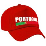 Portugal supporters pet rood jongens en meisjes - kinderpetten - Portugal landen baseball cap - supporter accessoire
