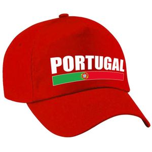 Portugal supporters pet rood jongens en meisjes - kinderpetten - Portugal landen baseball cap - supporter accessoire