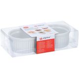 8x ronde mini ovenschaaltjes keramiek wit 9 cm - Ovenschalen/braadsledes - Ovenschotel schalen - Bakvorm