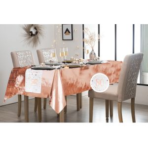 Feest/verjaardag/leeftijd tafelkleed met tafelloper op rol - 80 jaar tekst - wit/rose goud