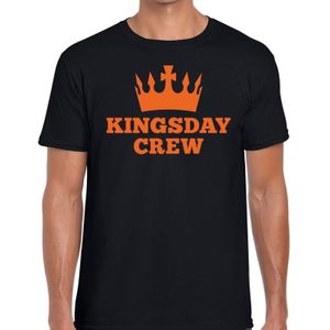 Zwart Kingsday crew t-shirt - Shirt voor heren - Koningsdag kleding