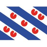 20x Binnen en buiten stickers Friesland 10 cm - Friese vlag stickers - Supporter feestartikelen - Landen decoratie en versieringen