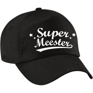 Super meester cadeau pet / baseball cap zwart voor heren -  kado voor meesters/leerkrachten