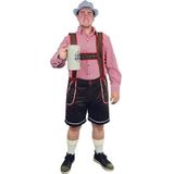 Bruine Tiroler lederhosen verkleed kostuum/broek voor heren - Carnavalskleding Oktoberfest/bierfeest verkleedoutfit