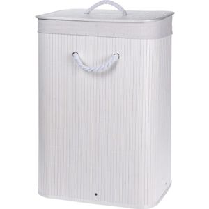 Witte bamboe wasmand 60 liter - Wasmanden/wasgoedmanden - Huishoudelijke producten/artikelen - Huishouden