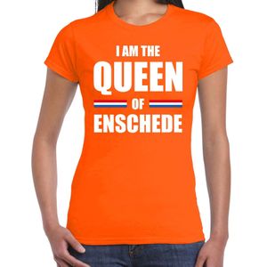 Koningsdag t-shirt I am the Queen of Enschede - dames - Kingsday Enschede outfit / kleding / shirt
