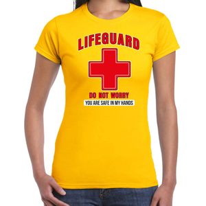 Bellatio Decorations lifeguard verkleed t-shirt dames - strandwacht/carnaval outfit - geel