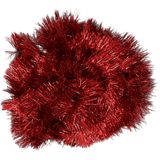 8x Kerstslingers glitter kerst rood 270 cm - Guirlande folie lametta - Kerst rode kerstboom versieringen